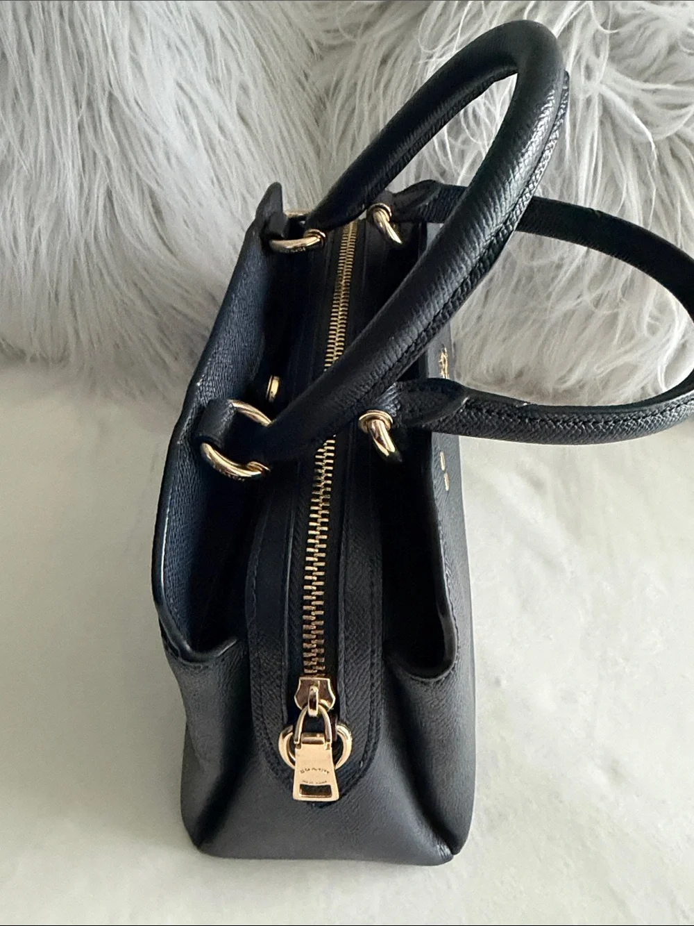 Coach Lillie Carryall Navy Leather